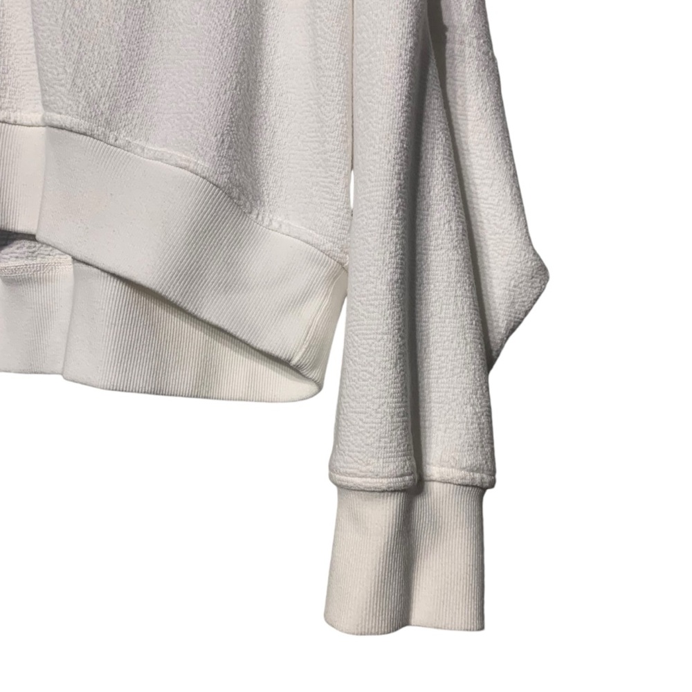 Aerie Quarter Zip Hoodie Womens Large White Cropped Soft Lounge Pullover - Picture 4 of 9